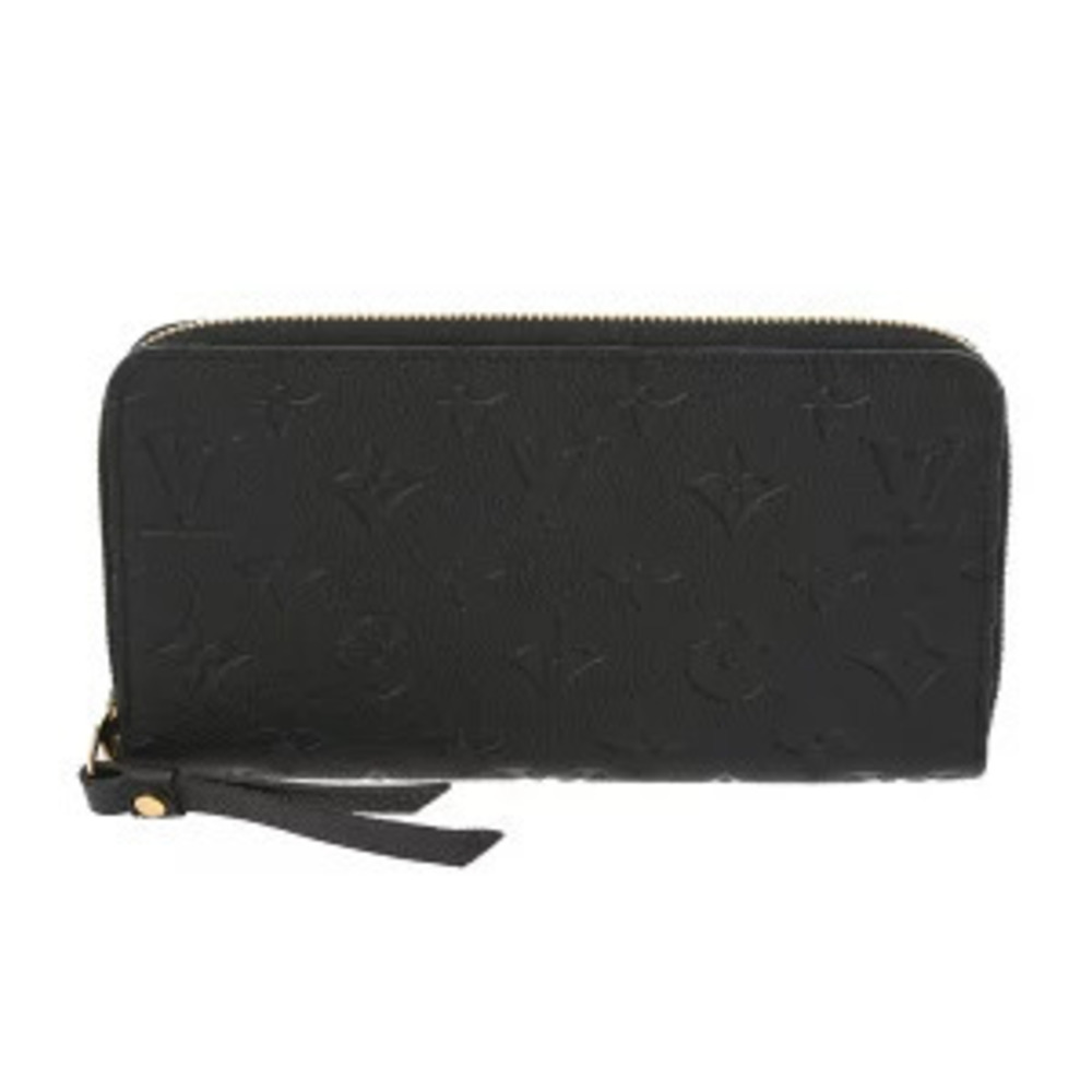Louis Vuitton Monogram Empreinte Zippy Wallet Noir Black Leather Long